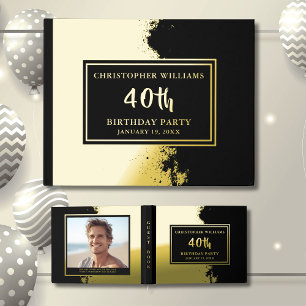 Luxe Foil Guestbook Birthday Party Photo Message 