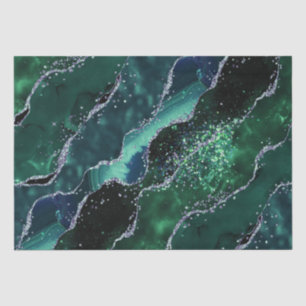 Luxe Gemstone Emerald Glitter Agate Tissue Paper