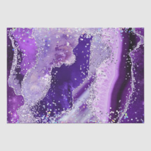 Luxe Gemstone Marble Purple Glitter Agate Tissue Paper