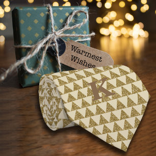 Luxe Geometric Glitter Triangle Personalise Name  Tie