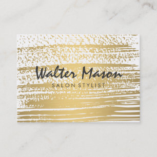 Luxe Gold Brushed Modern Text Business Card