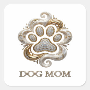 Luxe Gold DOG MOM Sticker Graphic