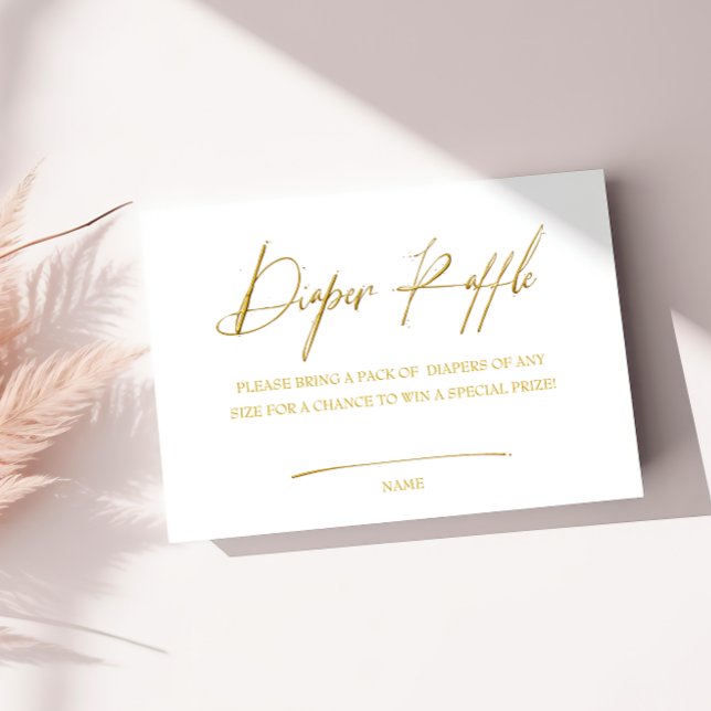 Luxe Gold Foil Diaper Raffle Enclosure Card (Creator Uploaded)