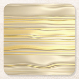 Luxe Gold Foil Silver Foil Striped Coaster Set