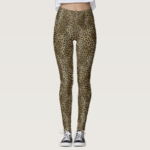 LUXE GOLD LEOPARD PRINT ACTIVE LEGGINGS 