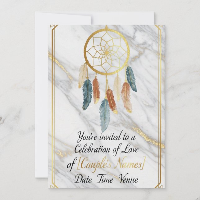 Luxe Gold Marble Invitation (Front)