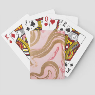 Luxe Gold Pink AI Art Playing Cards