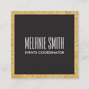Luxe Gold Shimmer Square Business Card