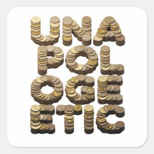 Luxe Gold UNA POLLOGRAPHIC Decal Art Square Sticker