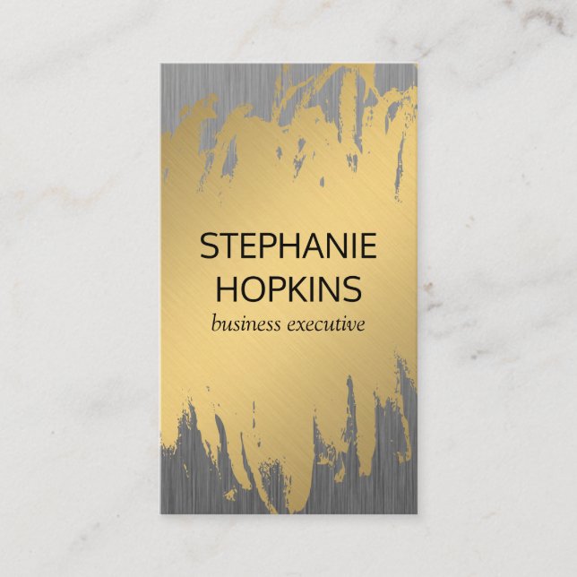 Luxe Gold with Faux Metallic Business Card (Front)