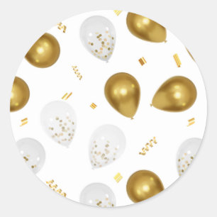 Luxe Golden Balloons & Confetti Stickers