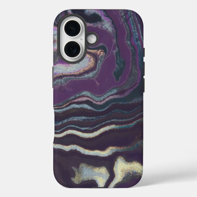 Luxe Holographic Iridescent Marble Swirls iPhone  Case-Mate iPhone Case (Back)