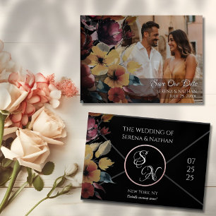 Luxe in Bloom Photo Save The Date Card