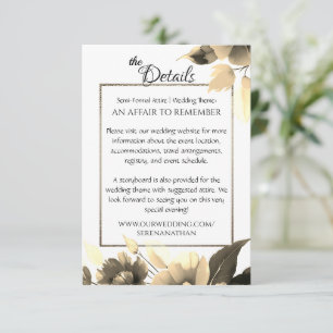 Luxe in Bloom Wedding Details Enclosure Card