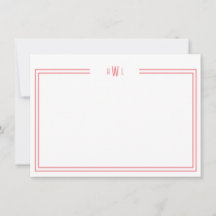 Luxe Initial Personal Stationery Coral