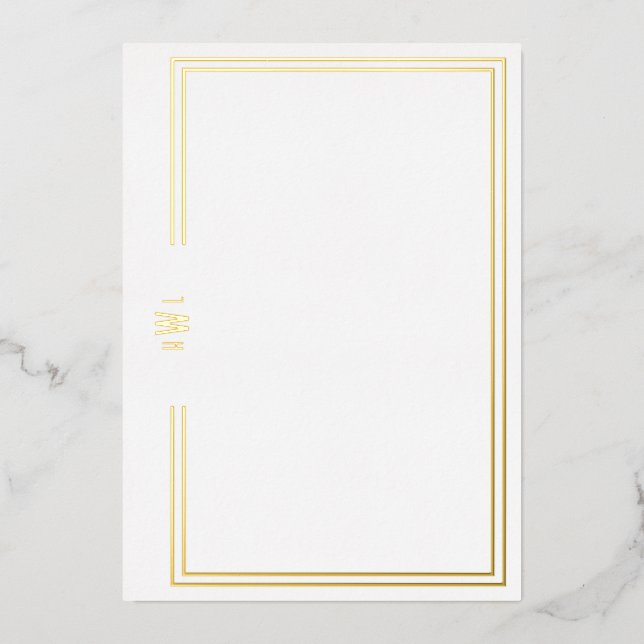 Luxe Initial Personal Stationery Foil Invitation (Front)