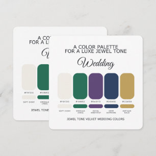 Luxe Jewel Wedding Colour Palette Card