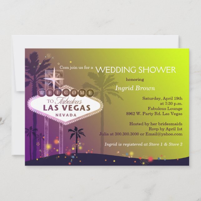 Luxe Las Vegas Strip Bridal Shower Invitation (Front)