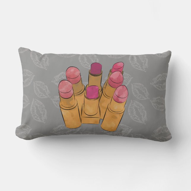Luxe Lipstick Kiss Lumbar Cushion (Front)