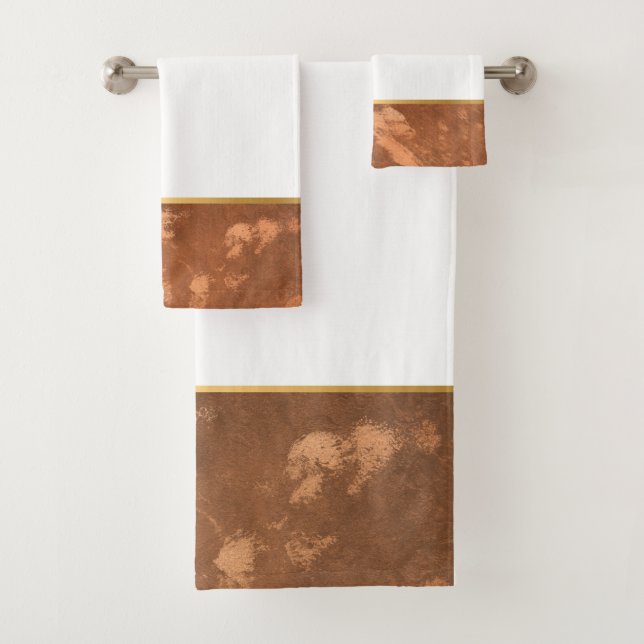 LUXE MARBLE BRONZED GOLD BATHROOM TOWEL SET (Insitu)