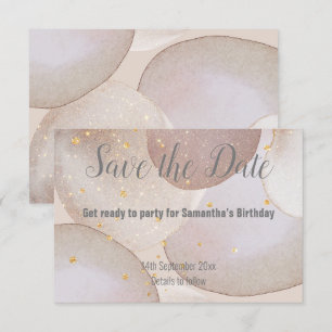 LUXE MARBLE BUBBLE GOLD SAVE THE DATE RSVP CARD