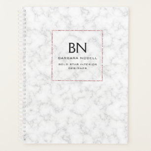 Luxe Marble Luxury Rose Gold Designer Planner