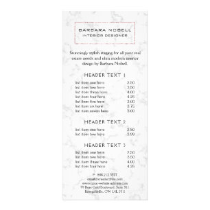 Luxe Marble Luxury Rose Gold Designer Rack Card