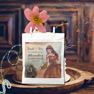Luxe Metallic Copper Quinceañera Elegant Favour Ba Bag