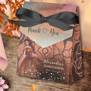 Luxe Metallic Copper Quinceañera Favour Box 