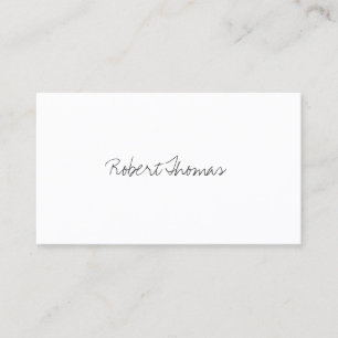 LUXE MINIMALISM HANDWRITTEN TEXT on WHITE Business Card