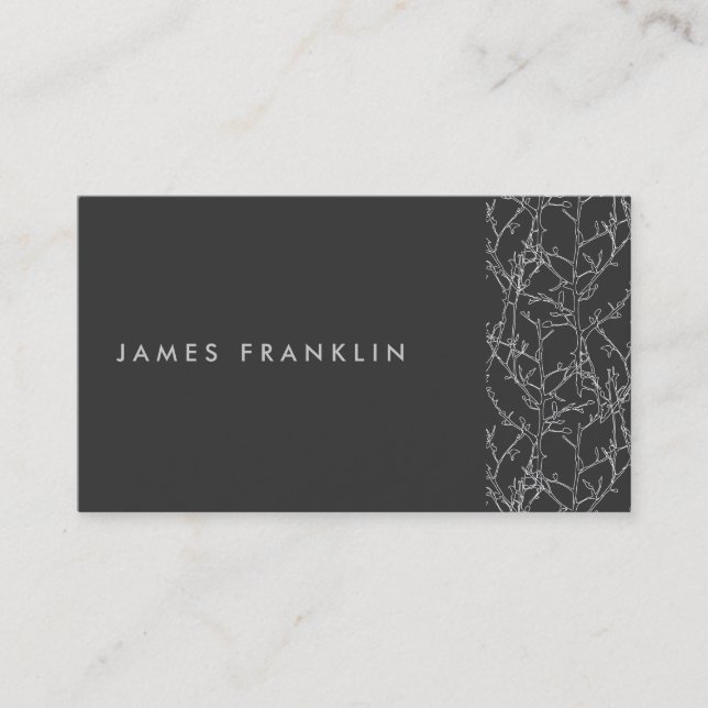LUXE MINIMALISM with TREE BRANCHES MOTIF Business Card (Front)