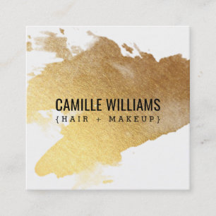 LUXE MINIMALIST glam faux gold foil splash Square Business Card