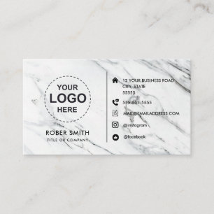 Luxe Minimalist Marble Business Card