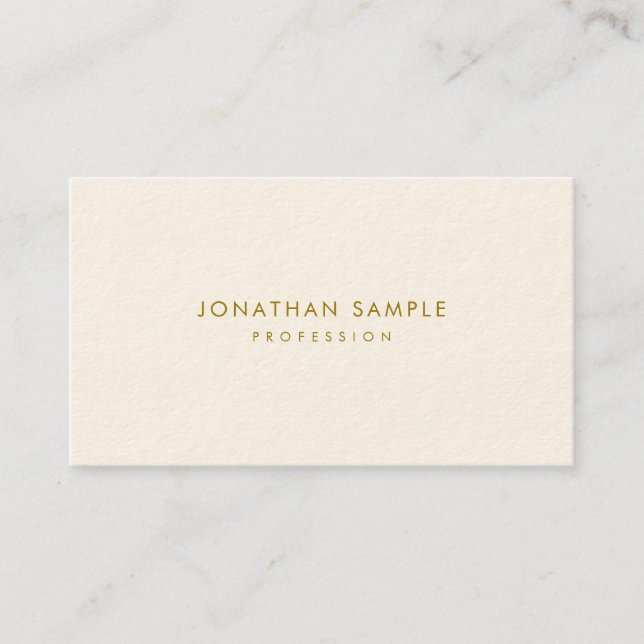 Luxe Modern Elegant Small Font Gold Text Template Business Card (Front)