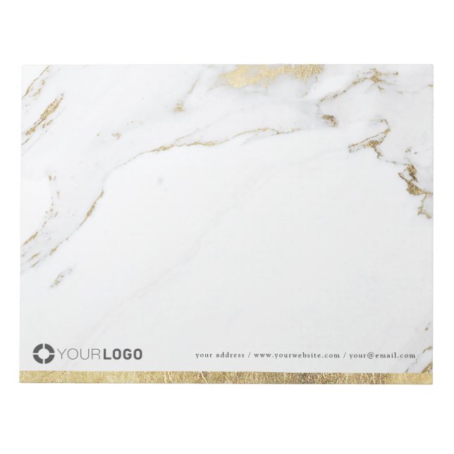 Luxe modern gold marble personalised Stationery Notepad (Front)