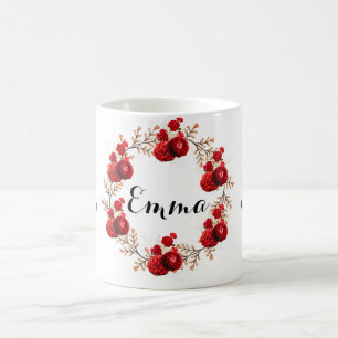 Luxe modern romantinc floral girl coffee mug