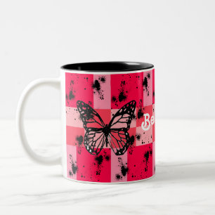 Luxe modern romantinc floral girl Two-Tone coffee mug