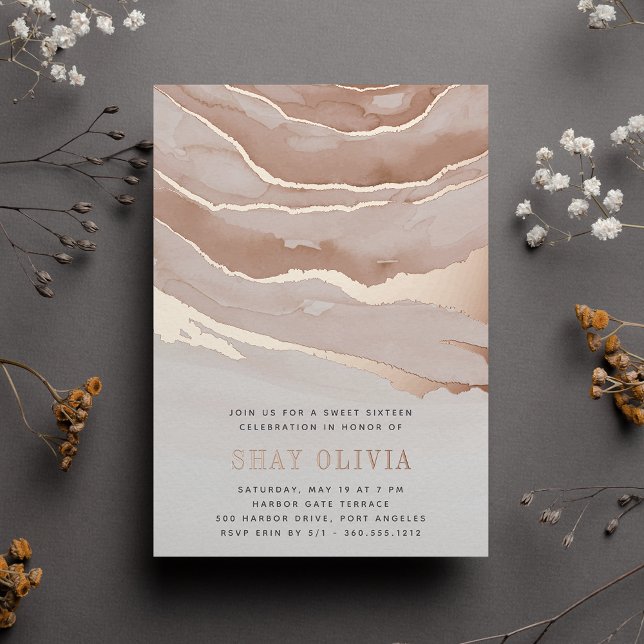 Luxe Neutral Marble Sweet Sixteen Birthday (Creator Uploaded)