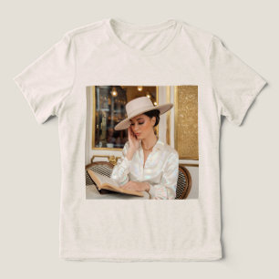 Luxe Opalescent Cafe Portrait Of A Woman T-Shirt Tri-Blend Shirt