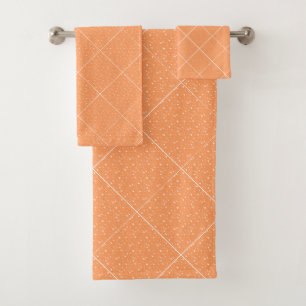 LUXE ORANGE SPOT ABSTRACT BATH TOWEL SET