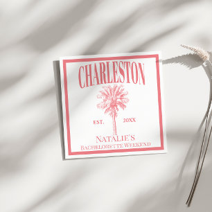 Luxe Palm Trees Charleston Coastal Bachelorette Napkin