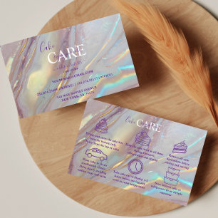 Luxe Pearl Marble Aesthetic Cake Care Business Card