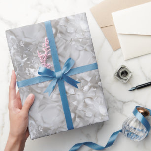 Luxe Pearl Silver Shine Frost Abstract Pattern Wrapping Paper