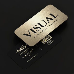 Luxe Photographer Branding Visual Black Faux Gold Business Card