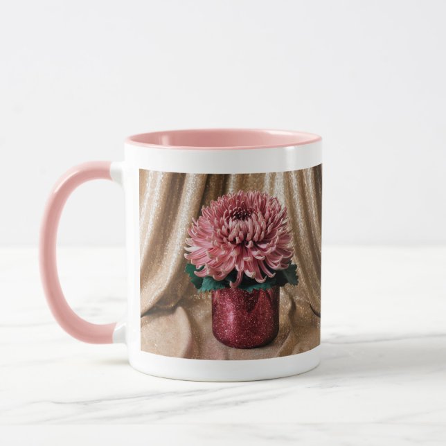 Luxe Pink Combo Mug Luxe Pink Chrysanthemums (Left)