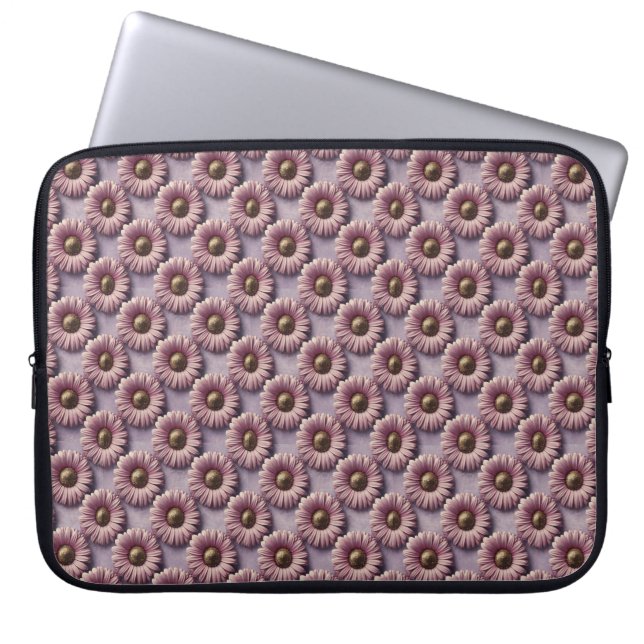 Luxe Pink Daisies Laptop Case (Front)