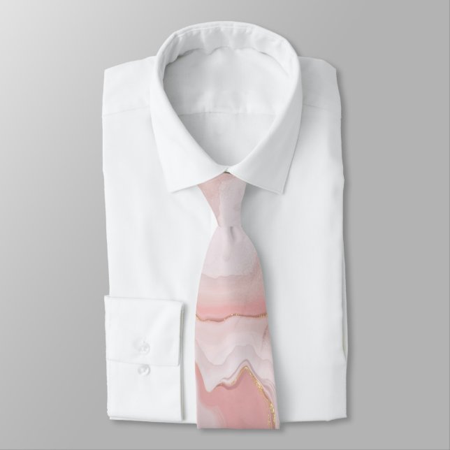 LUXE PINK GOLD MARBLE 2 INSPIRED TIE (Tied)