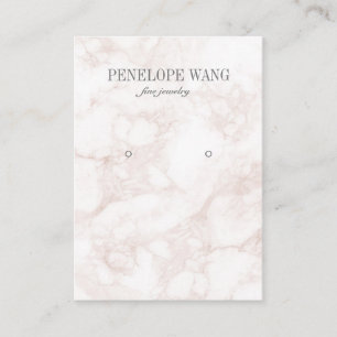Luxe Pink Marble Jewellery  Earring display Business Card