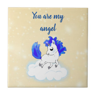 luxe pink my baby unicorn ceramic tile