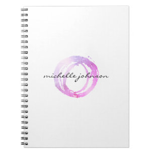 Luxe Pink Painted Circle Designer Logo Notebook